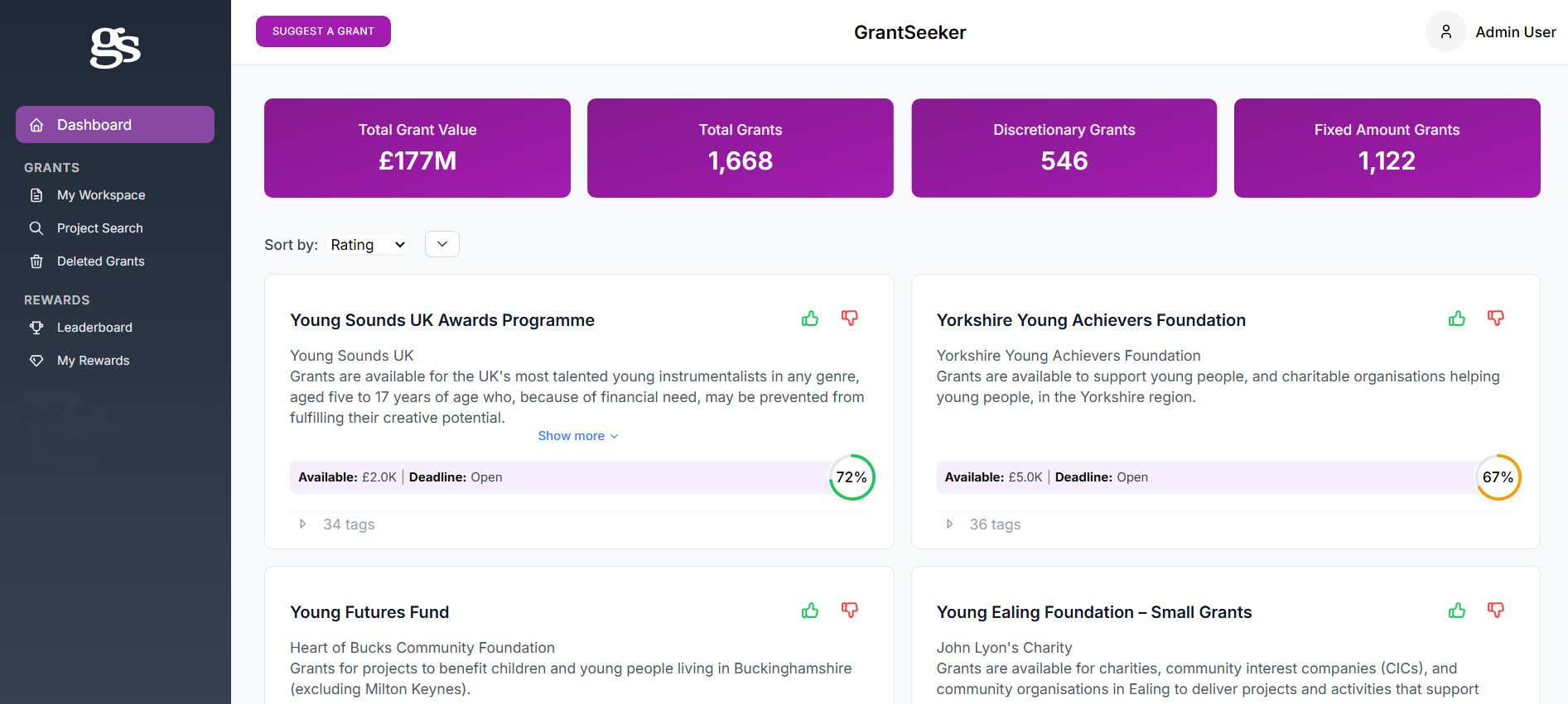Grant Finder Screenshot